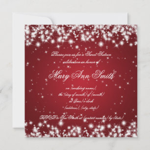 Invitation Sweet sixteen Anniversaire Fête d'hiver Sparkle ro