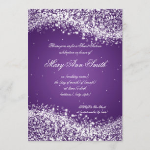 Invitation sweet sixteen Anniversaire Fête Flambant Vague pou
