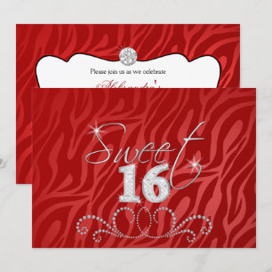 Invitation Sweet sixteen Avec Bling Anniversaire Fête Invitat