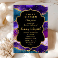 Sweet sixteen d'Agate de Peacock violet et bleu