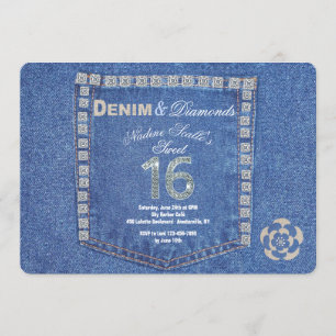 Invitation Sweet sixteen de Denim et Diamonds