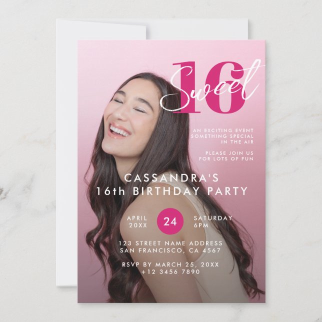 Invitation Sweet sixteen de design de couverture de magazine (Devant)