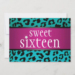 Invitation Sweet sixteen de Hipster Leopard