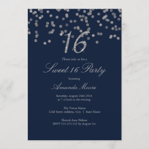Invitation Sweet sixteen de la marine Confetti Arg