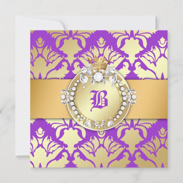 Invitation sweet sixteen de la Reine de miroitement de la (Devant)