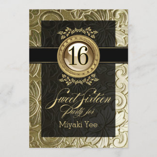 Invitation Sweet sixteen de relief par charme élégant