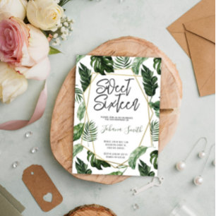 Invitation Sweet sixteen de verdure tropicale