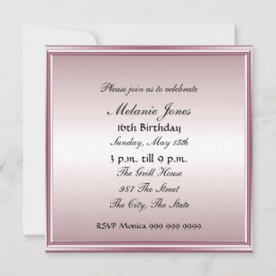 Invitation Sweet sixteen d'invitation populaire 16