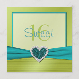 Invitation Sweet sixteen du coeur de la Parties scintillant t