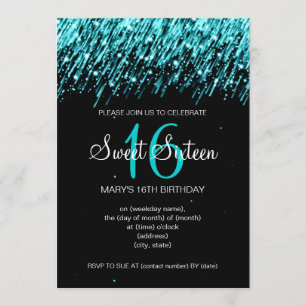 Invitation Sweet sixteen du Parti qui chute les étoiles Turqu