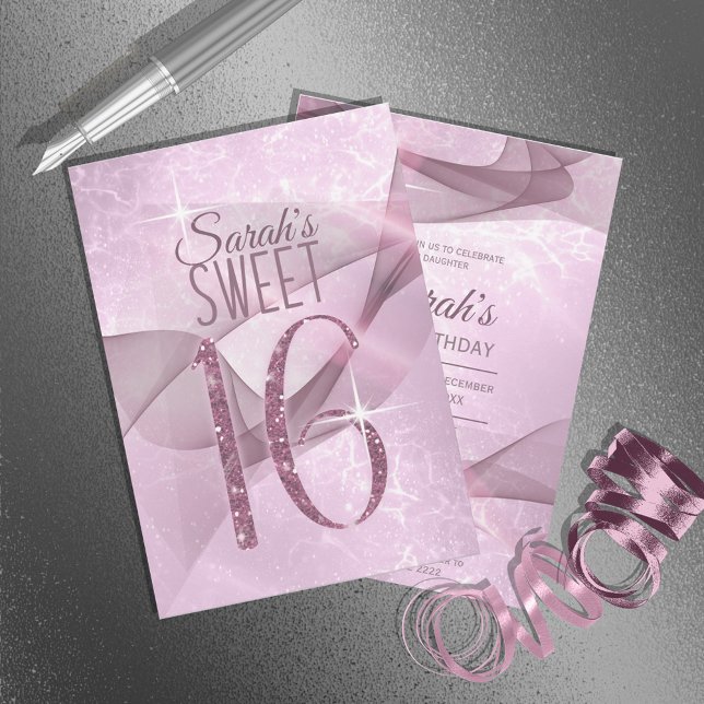 Invitation Sweet sixteen  étincelant ID652 rose orchidée (Créateur téléchargé)