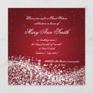 Invitation Sweet sixteen fête d'anniversaire Sparkling Wave R
