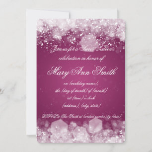 Invitation Sweet sixteen Fête Sparkling Nuit 2 Rose