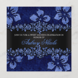 Invitation Sweet sixteen floral de Faux de parties