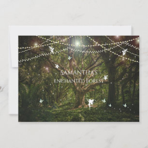 Invitation Sweet sixteen, Forêt Enchantée, Fées, Personnalisé