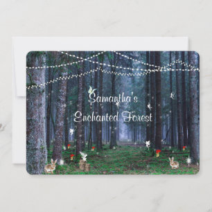 Invitation Sweet sixteen, Forêt Enchantée, Fées, Personnalisé