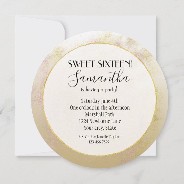 Invitation Sweet sixteen Gold Ombre Glitzy (Dos)