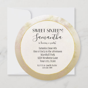 Invitation Sweet sixteen Gold Ombre Glitzy