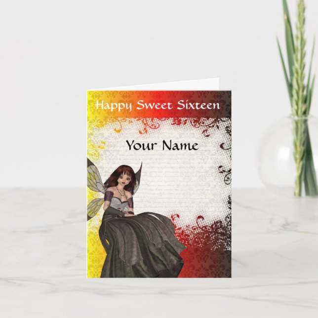 Invitation Sweet sixteen gothique de fée mignonne (Devant)