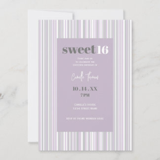Invitation Sweet sixteen | Gris et pourpre doux