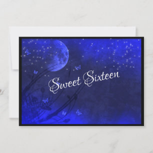 Invitation Sweet sixteen, Lune Bleue, Soirée Enchantée