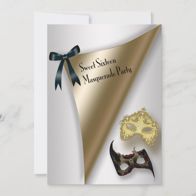 Invitation Sweet sixteen Masquerade (Devant)