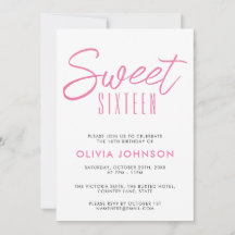 Sweet sixteen moderne rose & blanc