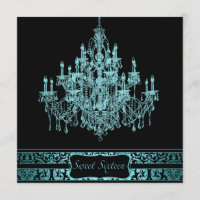 Invitation Sweet Sixteen Noir Lustre Salle à Mange