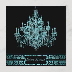 Invitation Sweet Sixteen Noir Lustre Salle à Mange