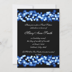 Invitation Sweet sixteen Party Hollywood Glam Blue