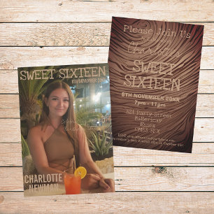 Invitation Sweet sixteen Photo Magazine Anniversaire