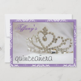 Invitation sweet sixteen pourpre ou quinceañera