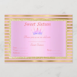 Invitation sweet sixteen princesse tiara