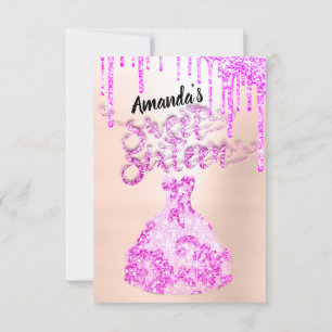 Invitation Sweet sixteen Robe Parties scintillant Drids rose