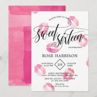 Sweet sixteen rose Aquarelle Baisers