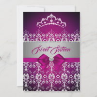 Sweet sixteen rose étincelle diamant Tiara Bow
