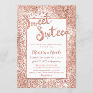 Invitation Sweet sixteen Rose Gold Parties scintillant Chic 1