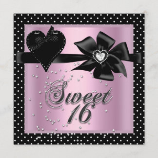 Invitation Sweet sixteen Sweet 16 Pneuka Rose Noir