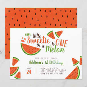 Invitation Sweet Summer Watermelon One Dans Un Melon Annivers