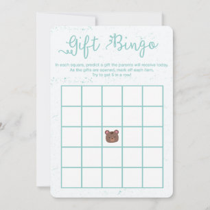 Invitation Sweet Teddy Blue Boy Baby shower Bingo Jeu