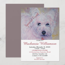 INVITATION SWEET WESTIE SOUHAITE UN ANNIVERSAIRE HEUREUX