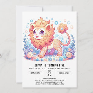 Invitation Sweet Wild Lion numérique anniversaire