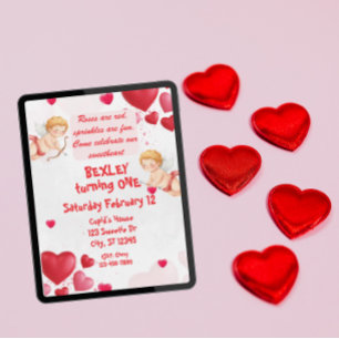 Invitation Sweetheart & Cupids 1er Anniversaire