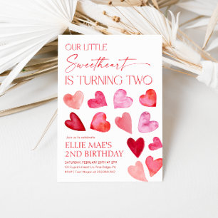 Invitation Sweetheart Valentine Hearts 2e anniversaire