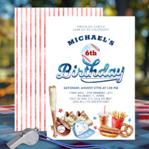 Invitation Swing On Over Baseball Anniversaire Fête Invitatio