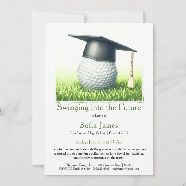 Invitation Swinging into the Future  A Golf-Themed GraduatioN (Devant)