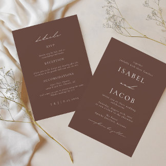 Invitation SYDNEY Espresso Tout en un Mariage