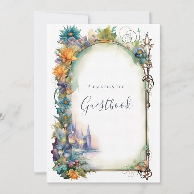 Invitation Symbole Baby shower Dragon Storybook Guestbook (Devant)
