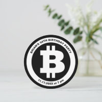 Symbole Bitcoin noir et blanc personnalisé