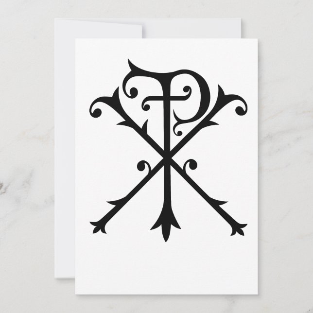 Invitation Symbole Chi Rho du Christ Inspirationnel chrétien (Devant)